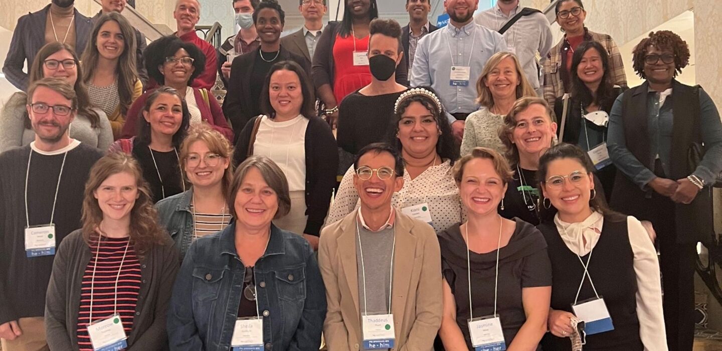 A group of people posing for a photo at NASTAD's 2022 HIV & Hepatitis TA Meeting