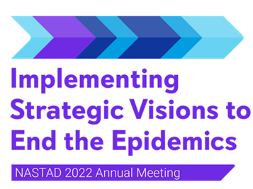 2022 Annual Meeting Logo: Implementing Strategic Visions to End the Epidemics