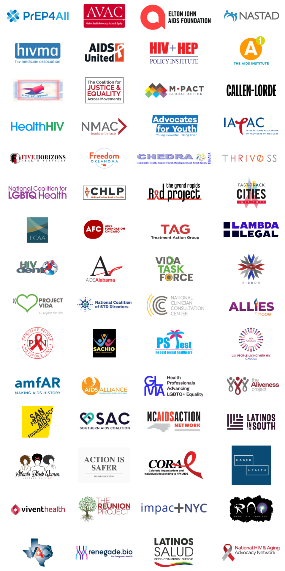 Logos of organizations signing letter