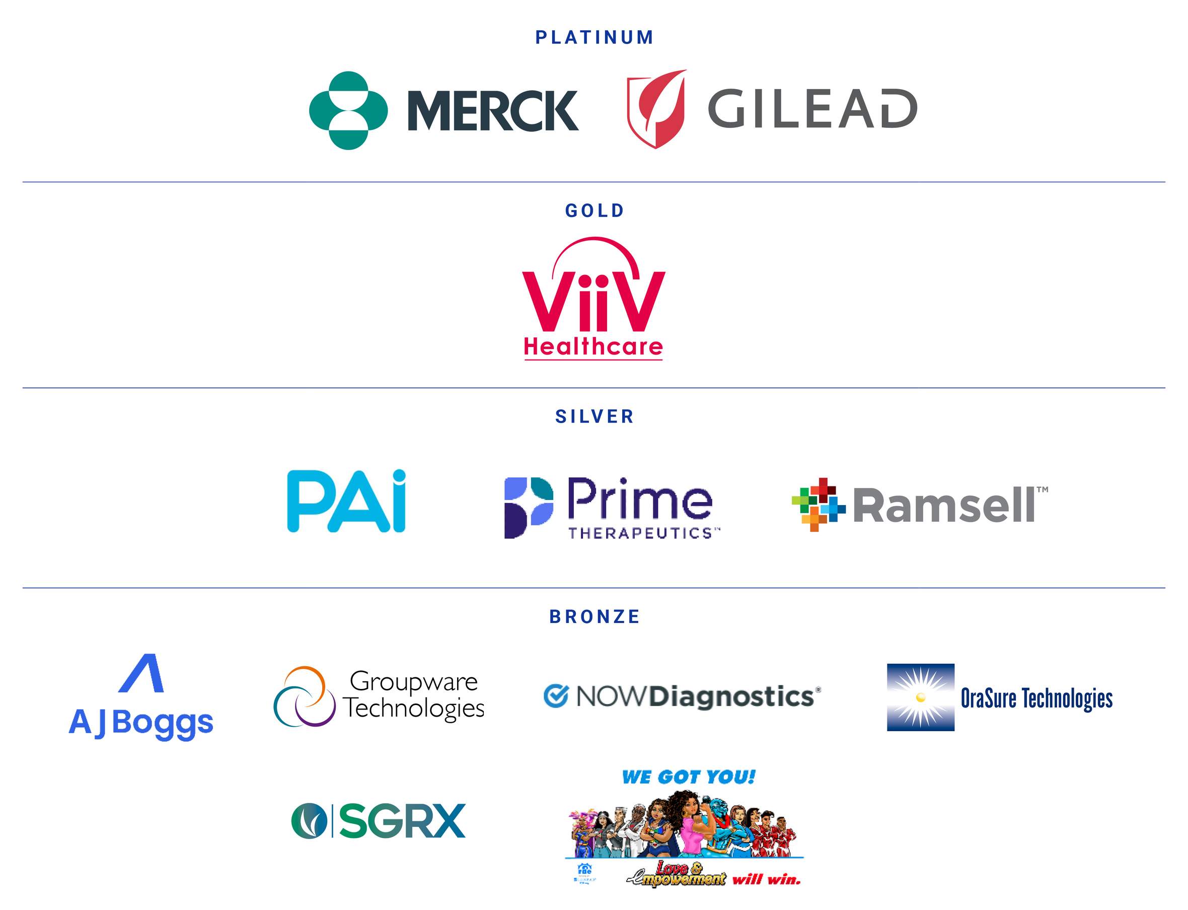 Logos of sponsors for Annual Meeting