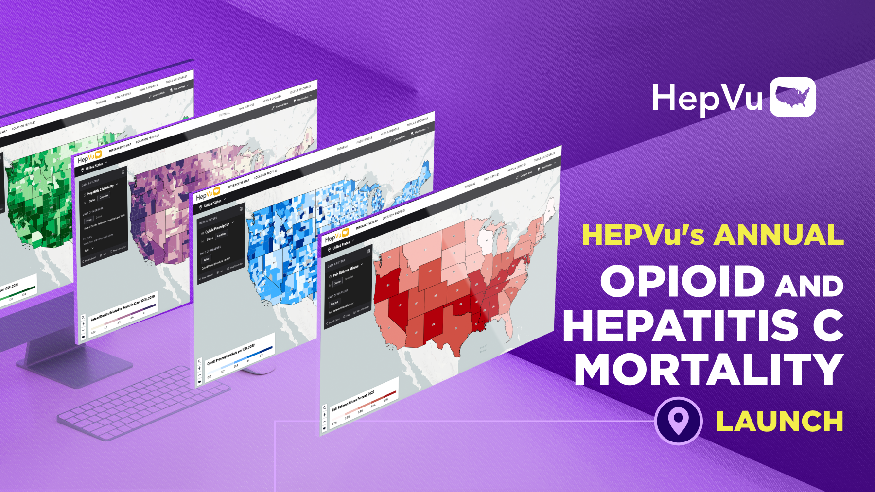 Graphic Announcing HepVu Opioid and Hepatitis C Mortality Toolkit