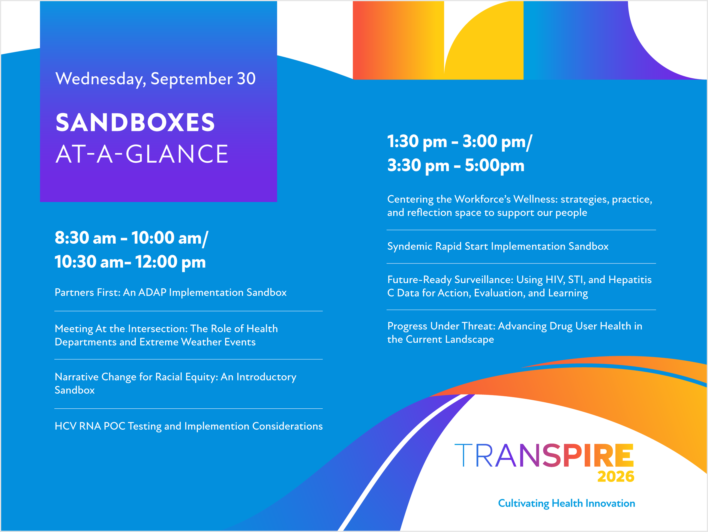 Sandboxes at a glance graphic