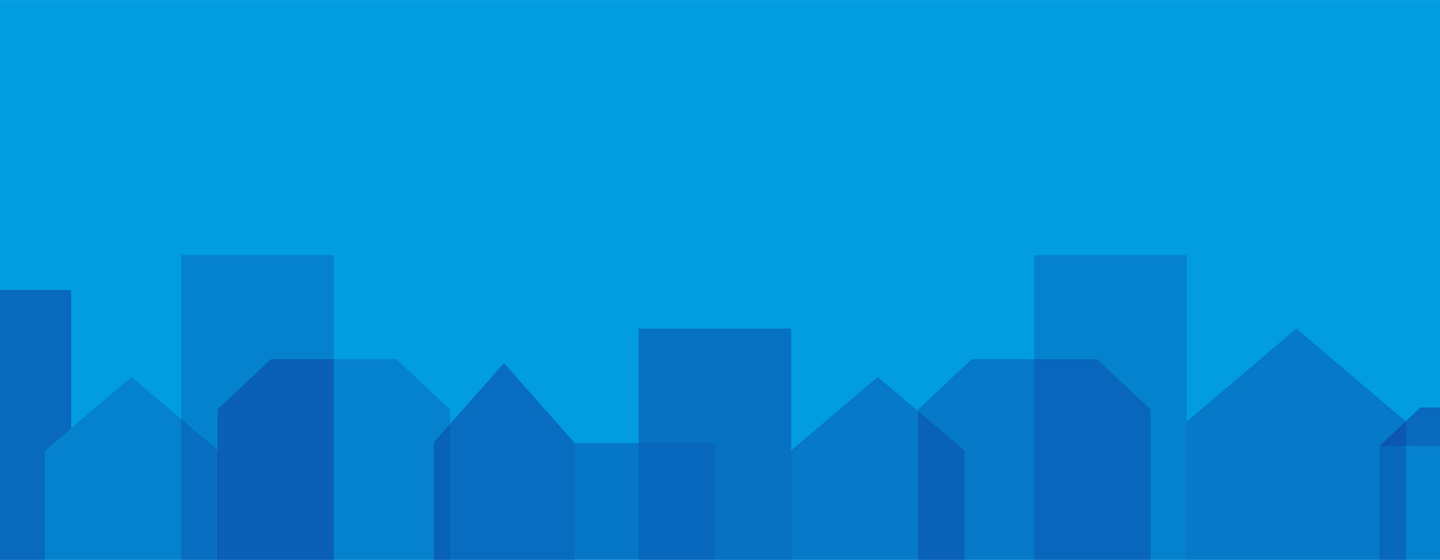 Housing header on a medium blue background