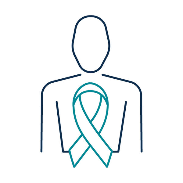Icon with AIDS ribbon and a person outline